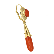 Orecchini - 18 carati Oro giallo - 15ct. tw. Corallo