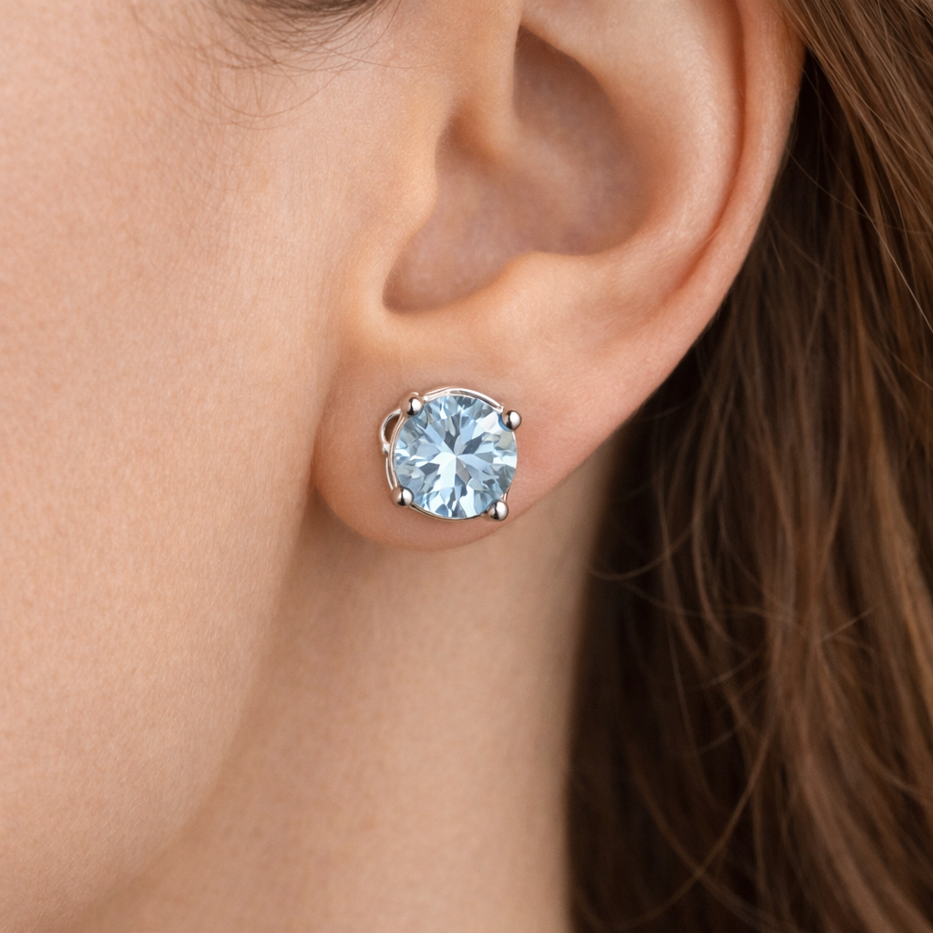 Orecchini - 18 carati Oro bianco - 0.54ct. tw. Acquamarina