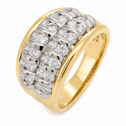 Anello - 18 carati Oro giallo, Oro bianco - 1.26ct. tw. Diamante (Naturale) - Made in Italy - Handmade