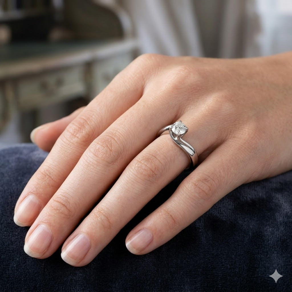 Anello - 18 carati Oro bianco - 0.70ct. tw. Diamante (Naturale) - Made in Italy - Handmade