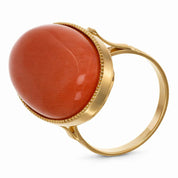Anello - 18 carati Oro giallo Corallo