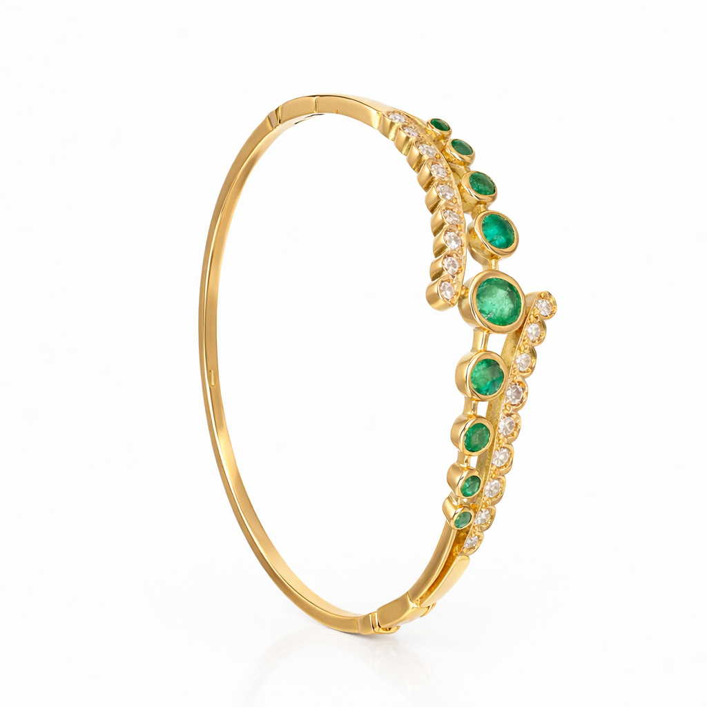 Bracciale - 18 carati Oro giallo - 1.85ct. tw. Smeraldo - Diamante