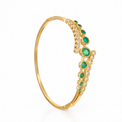 Bracciale - 18 carati Oro giallo - 1.85ct. tw. Smeraldo - Diamante