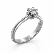 Anello - 18 carati Oro bianco - 0.41ct. tw. Diamante (Naturale)