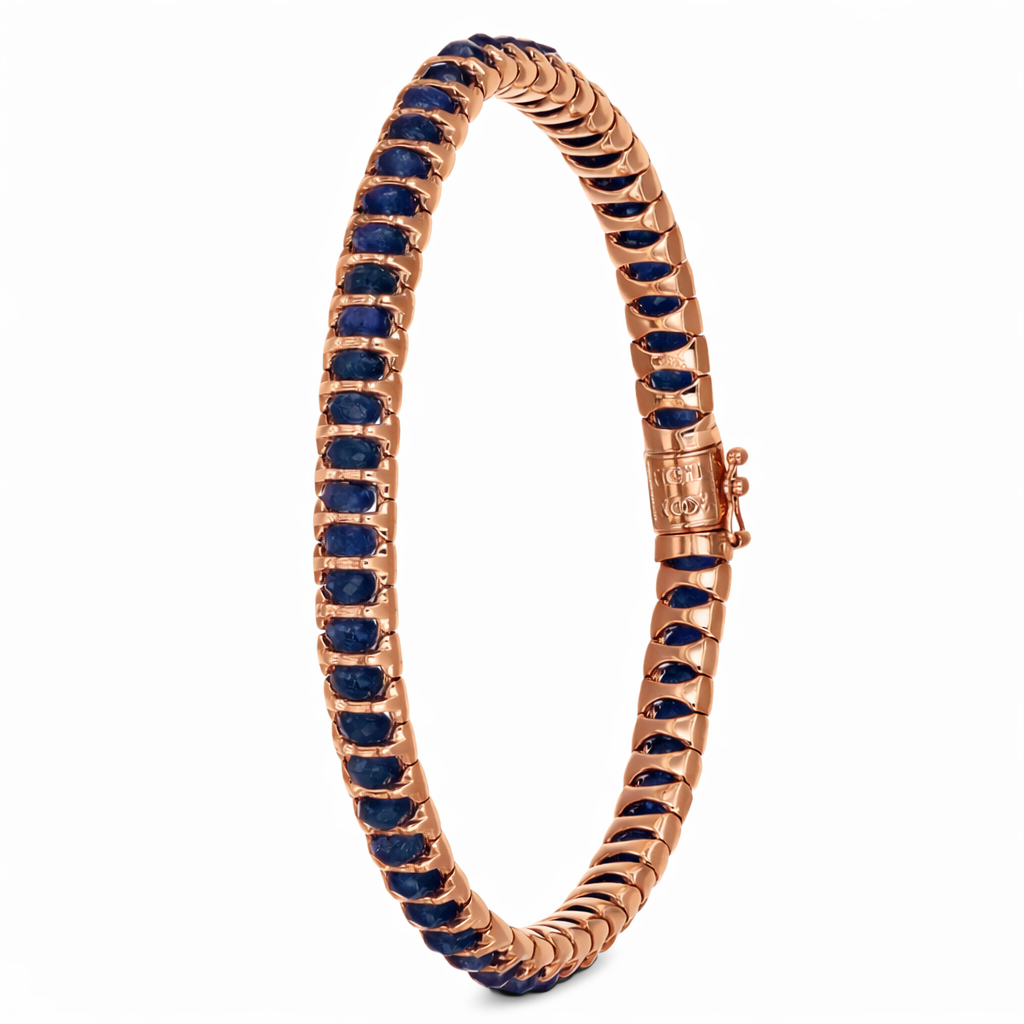 Bracciale - 9 kt Oro giallo - 4.56ct. tw. Zaffiro