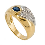 Anello - 18 carati Oro bianco, Oro giallo - 0.33ct. tw. Zaffiro - Diamante - Made in Italy - Handmade