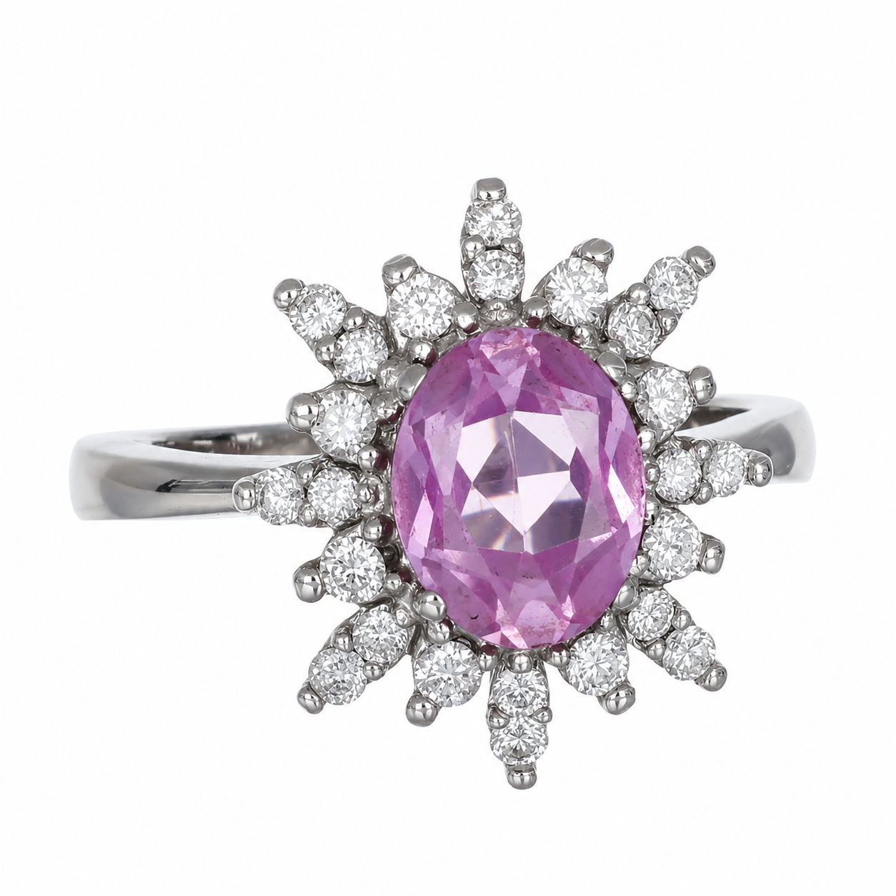 Anello - 18 carati Oro bianco- 2.78ct. tw. Quarzo - Diamante - Made in Italy - Handmade