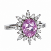 Anello - 18 carati Oro bianco- 2.78ct. tw. Quarzo - Diamante - Made in Italy - Handmade