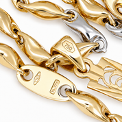 Collana con ciondolo - 18 carati Oro giallo, Oro bianco - Made in Italy - Handmade
