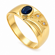 Anello - 18 carati Oro giallo - 0.92ct. tw. Zaffiro - Diamante - Made in Italy - HandMade