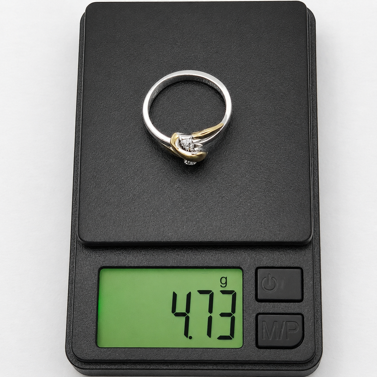 Anello - 18 carati Oro bianco, Oro giallo - 0.04ct. tw. Diamante (Naturale) - Made in Italy - Handmade