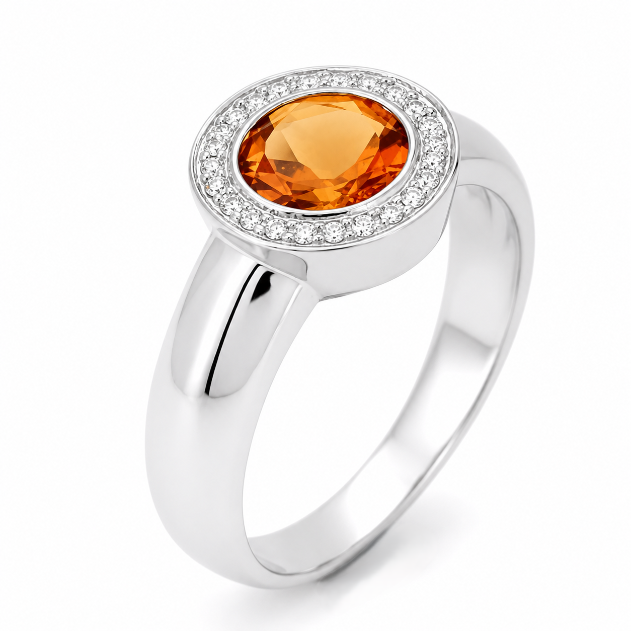 Anello - 18 carati Oro bianco - 1.32ct. tw. Quarzo - Diamante - Made in Italy - Handmade
