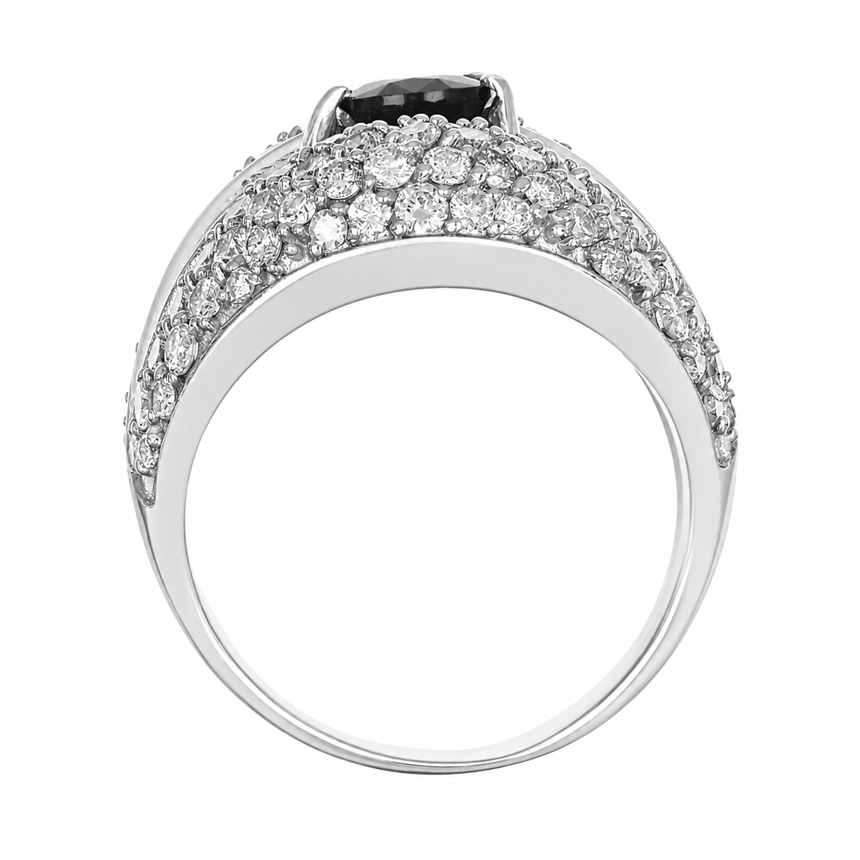 Anello - 18 carati Oro bianco - 4.30ct. tw. Zaffiro - Diamante - Made in Italy - Handmade