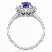 Anello - 18 carati Oro bianco - 1.70ct. tw. Diamante (Naturale) - Tanzanite