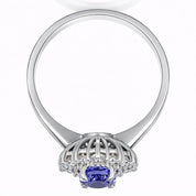 Anello - 18 carati Oro bianco - 1.70ct. tw. Diamante (Naturale) - Tanzanite