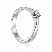 Anello - 18 carati Oro bianco - 0.10ct. tw. Diamante (Naturale)