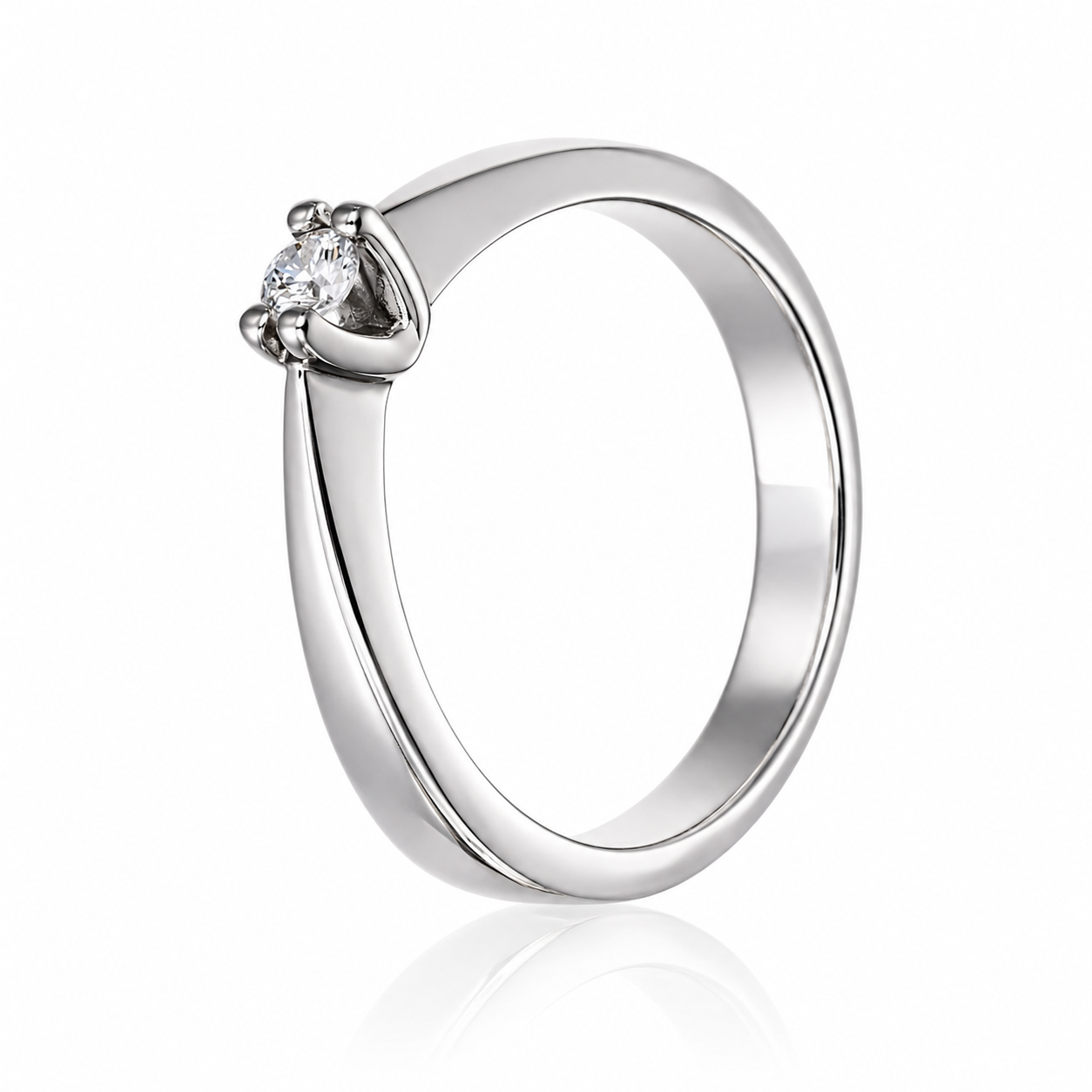 Anello - 18 carati Oro bianco - 0.10ct. tw. Diamante (Naturale)