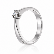 Anello - 18 carati Oro bianco - 0.10ct. tw. Diamante (Naturale)