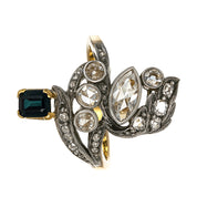 Anello - 18 carati Argento, Oro giallo - 1.95ct. tw. Zaffiro - Diamante