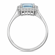 Anello - 18 carati Oro bianco - 1.08ct. tw. Acquamarina - Diamante