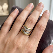 Anello - 18 carati Oro bianco, Oro giallo, Oro rosa - 0.15ct. tw. Diamante (Naturale) - Made in Italy - Handmade