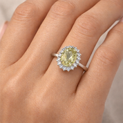 Anello - 18 carati Oro bianco - 2.59ct. tw. Tormalina - Diamante