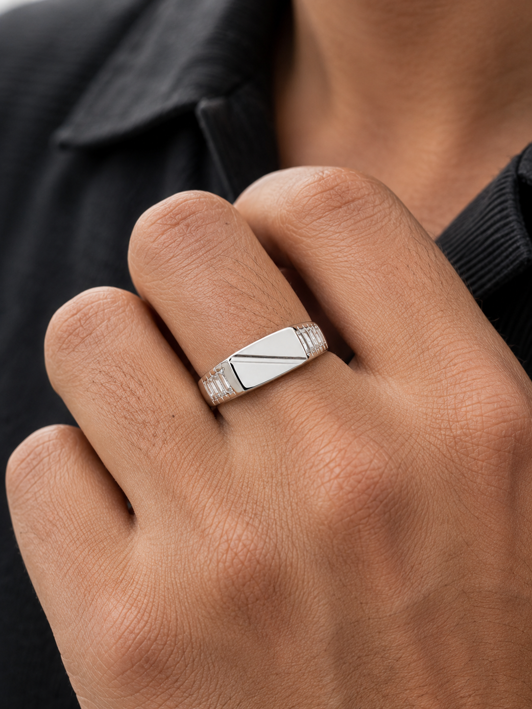 Anello - 18 carati Oro bianco - Made in Italy - Handmade