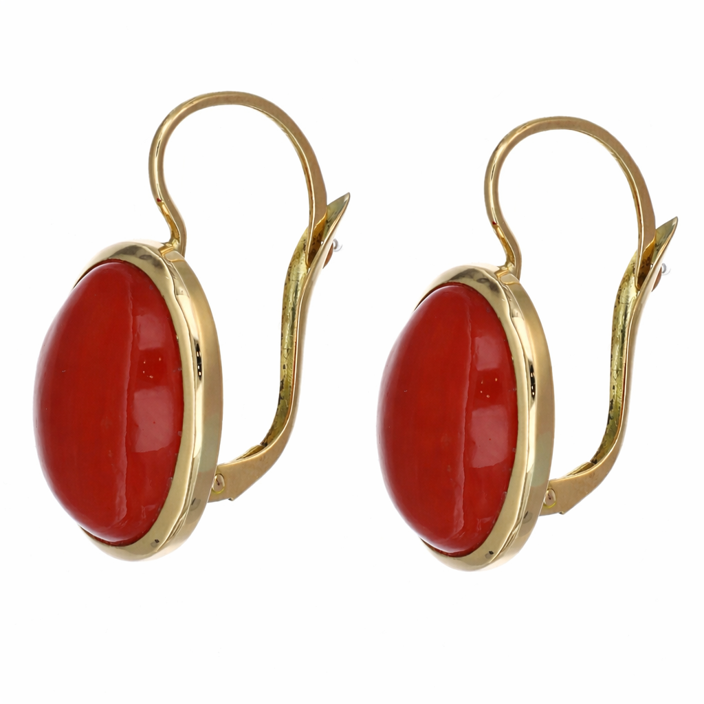 Orecchini - 18 carati Oro giallo Corallo