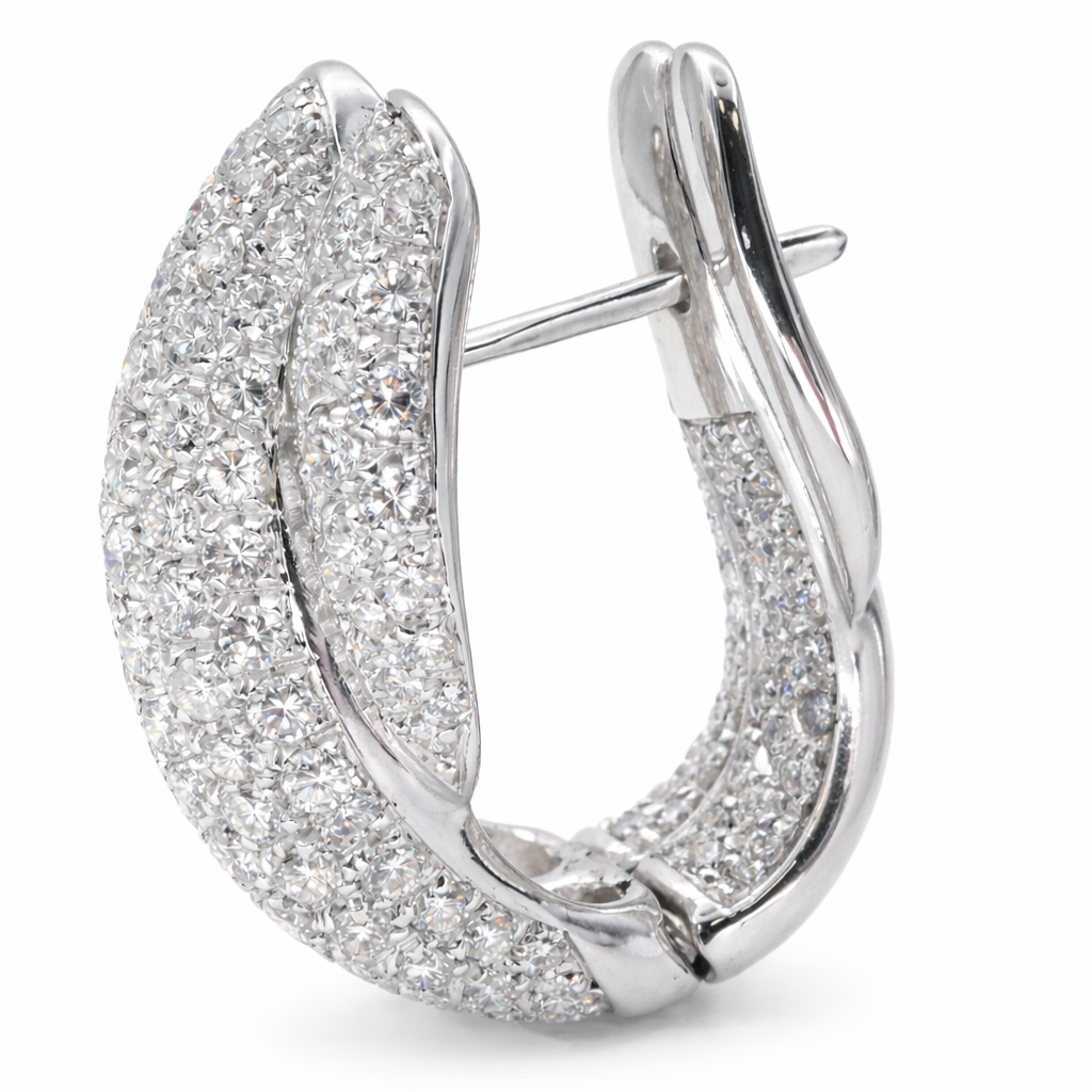 Orecchini - 18 carati Oro bianco - 4.80ct. tw. Diamante (Naturale)