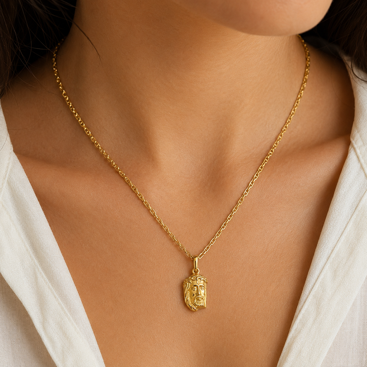 Collana con ciondolo - 18 carati Oro giallo - Handmade - Made in Italy