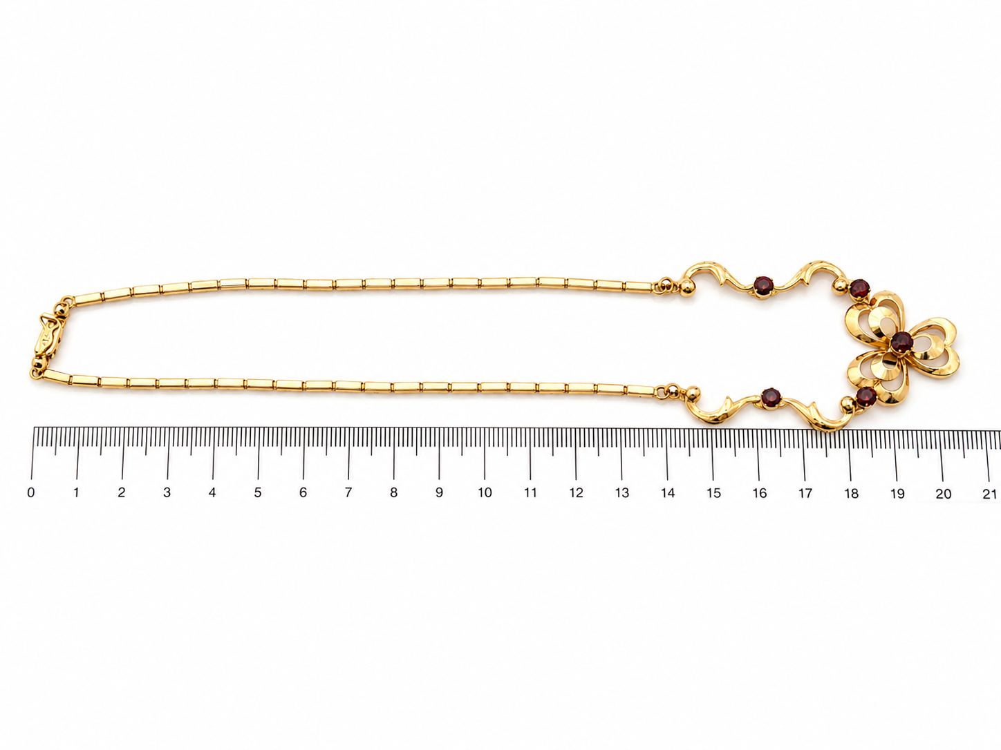 Collana - 18 carati Oro giallo - 1.65ct. tw. Granato - Made in Italy - Handmade