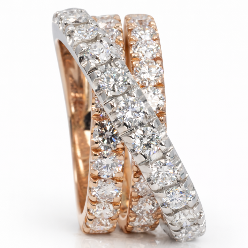 Anello - 18 carati Oro bianco, Oro giallo, Oro rosa - 4.29ct. tw. Diamante (Naturale)