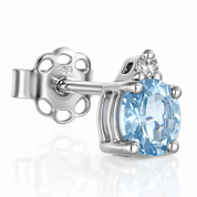 Orecchini - 18 carati Oro bianco - 0.57ct. tw. Acquamarina - Diamante