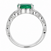 Anello - 18 carati Oro bianco - 3.00ct. tw. Smeraldo - Diamante