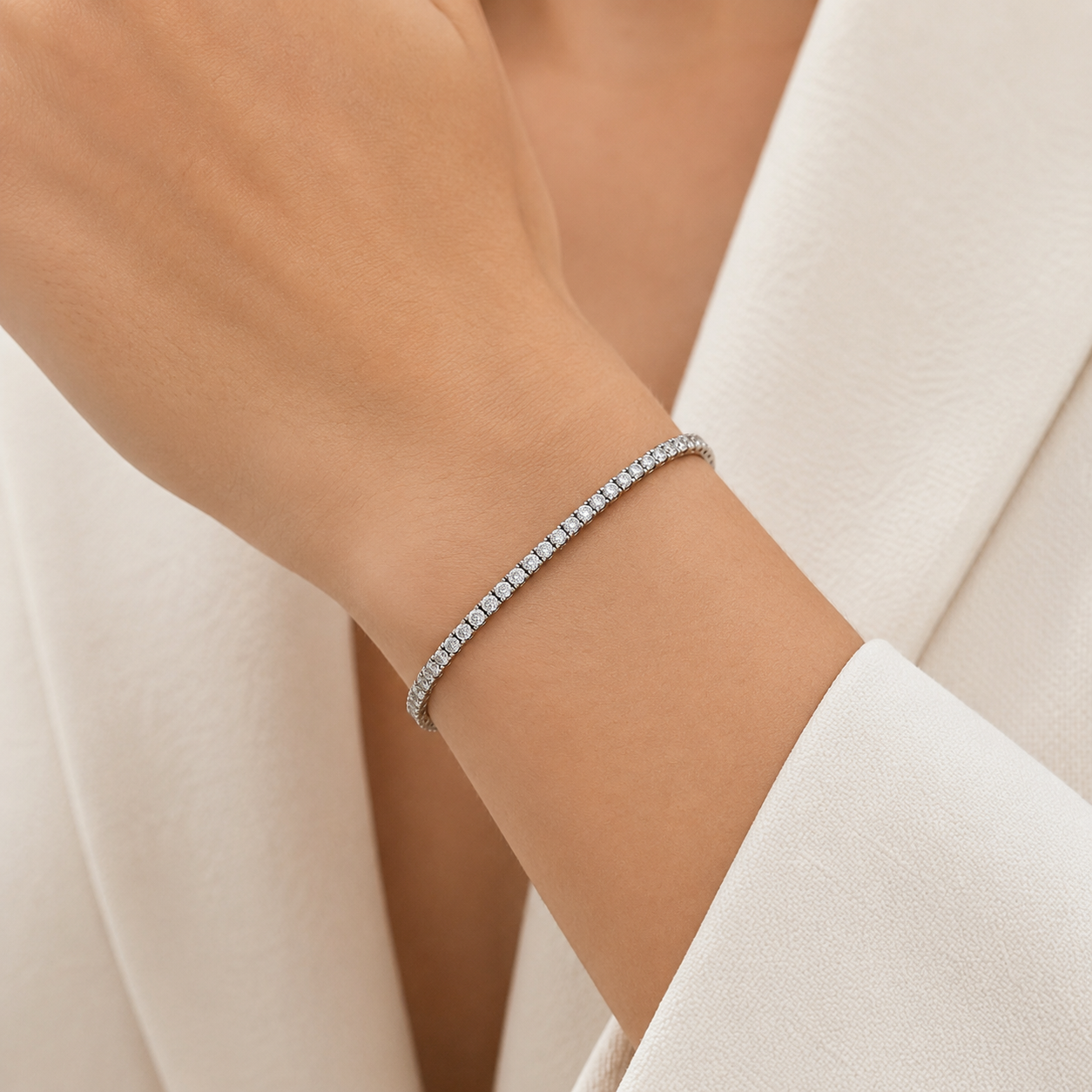 Bracciale - 18 carati Oro bianco - 2.52ct. tw. Diamante (Naturale) - Made in Italy - Handmade