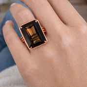 Anello - 18 carati Oro rosa - 7.60ct. tw. Quarzo