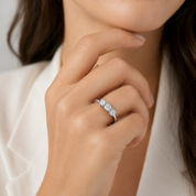 Anello - 18 carati Oro bianco - 0.27ct. tw. Diamante (Naturale) - Made in Italy