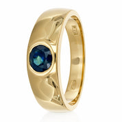 Anello da donna in oro giallo 18 carati con zaffiro