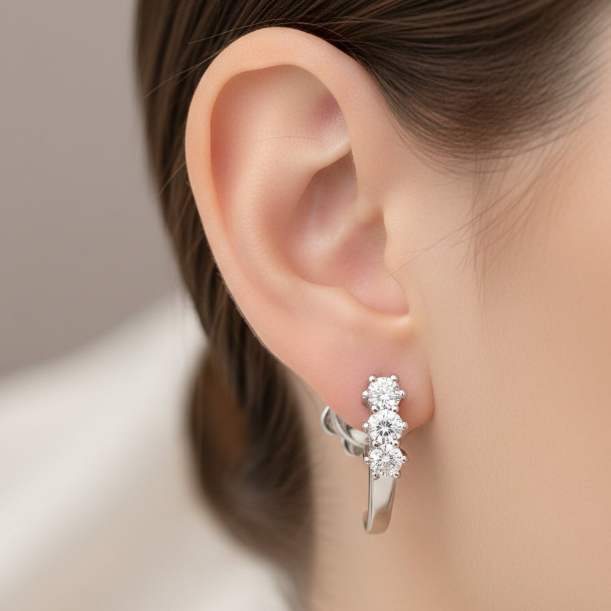 Orecchini - 18 carati Oro bianco - 0.18ct. tw. Diamante (Naturale)