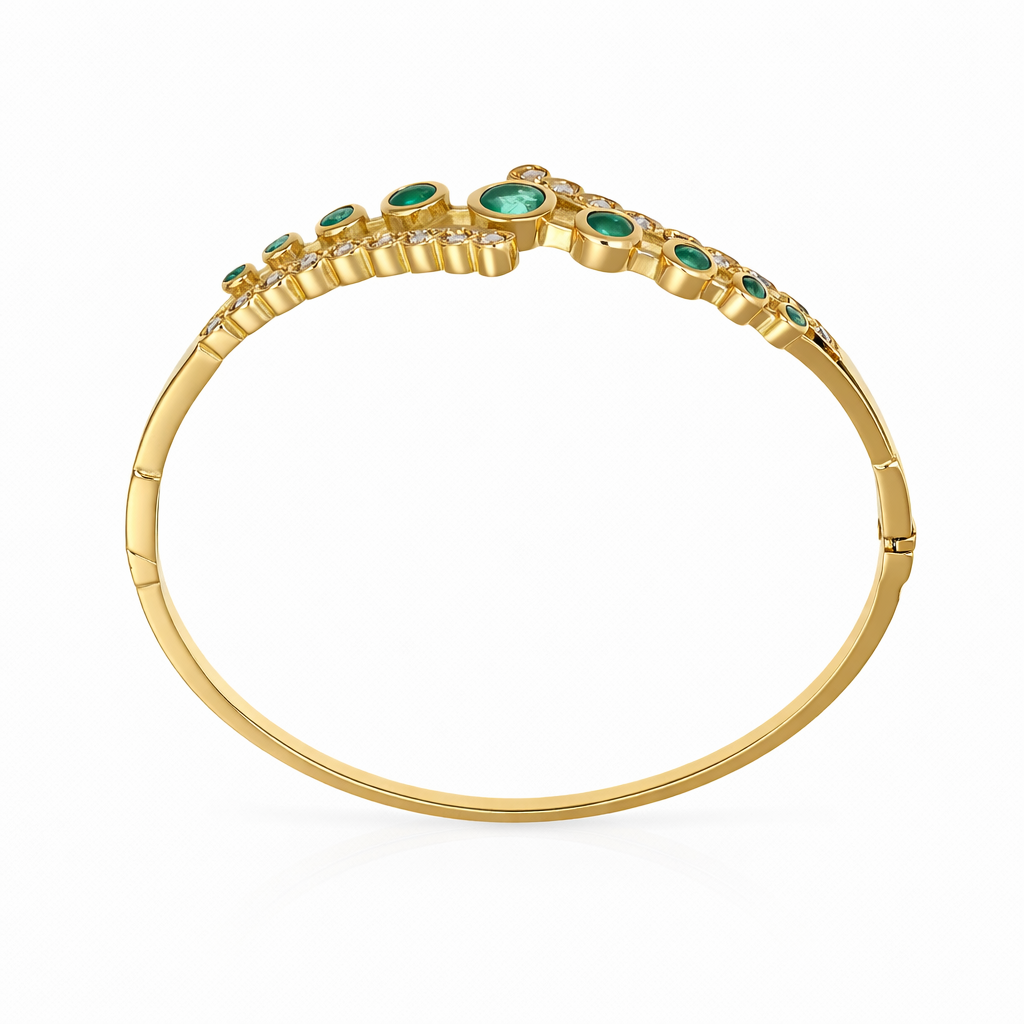 Bracciale - 18 carati Oro giallo - 1.85ct. tw. Smeraldo - Diamante