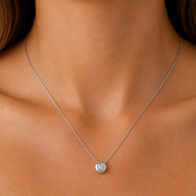 Collana con ciondolo - 18 carati Oro bianco - 0.04ct. tw. Diamante (Naturale) - Made in Italy - Handmade