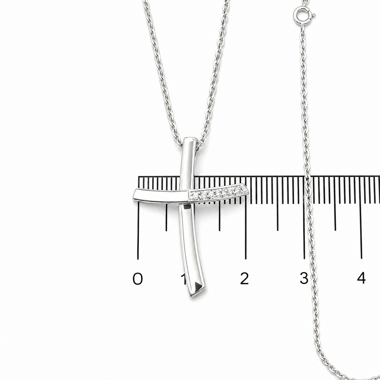 Collana con ciondolo - 18 carati Oro bianco - 0.04ct. tw. Diamante (Naturale) - Made in Italy - Handmade