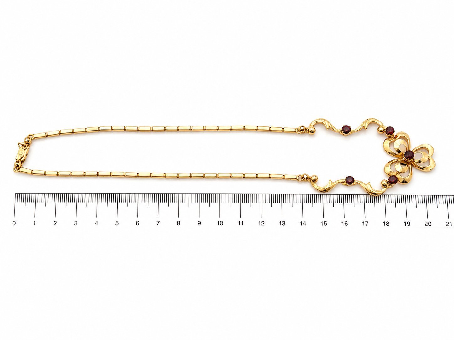 Collana - 18 carati Oro giallo - 1.65ct. tw. Granato - Made in Italy - Handmade