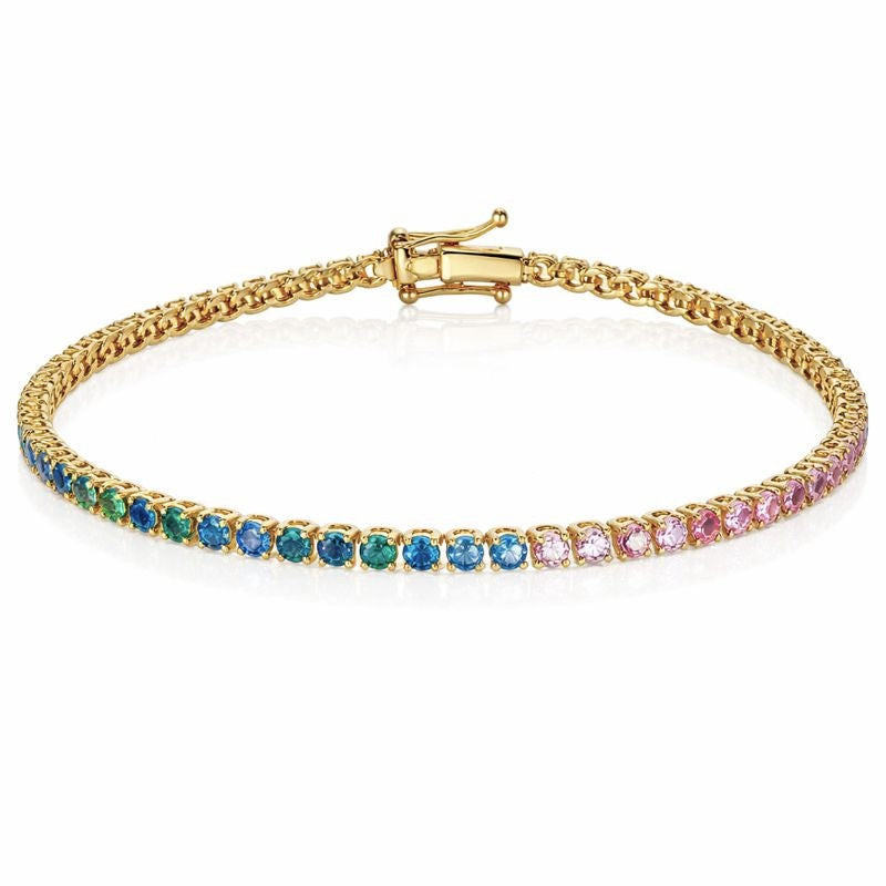 Bracciale - 18 carati Oro giallo - 5.52ct. tw. Zaffiro