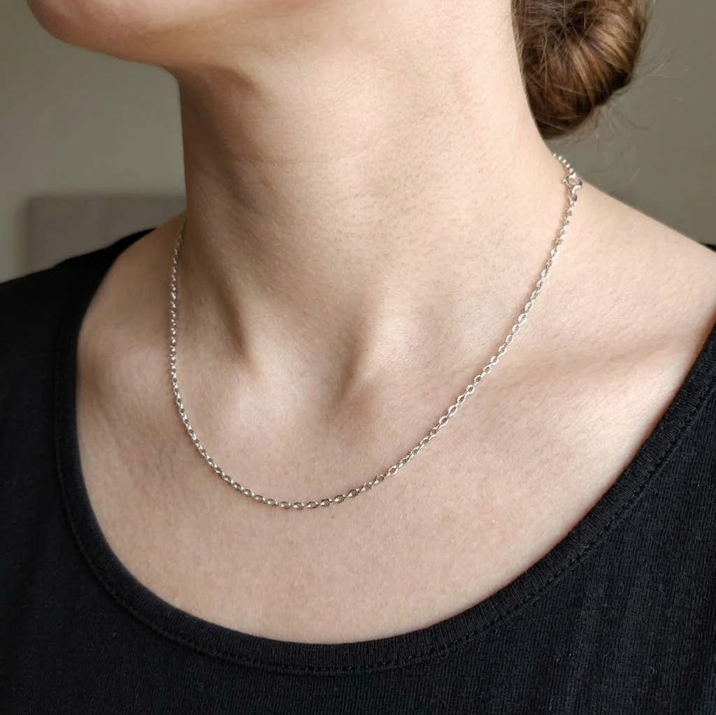 Collana - 18 carati Oro bianco - Made in Italy - HandMade