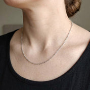 Collana - 18 carati Oro bianco - Made in Italy - HandMade