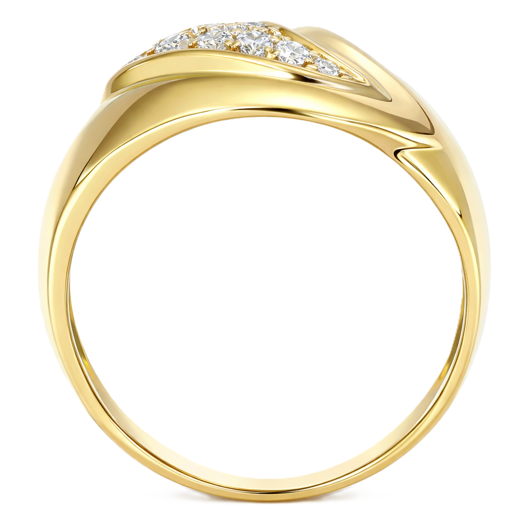 Anello - 18 carati Oro giallo, Oro bianco Diamante (Naturale)