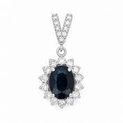 Ciondolo - 14 carati Oro bianco - 2.32ct. tw. Zaffiro - Diamante - Handmade - Made in Italy