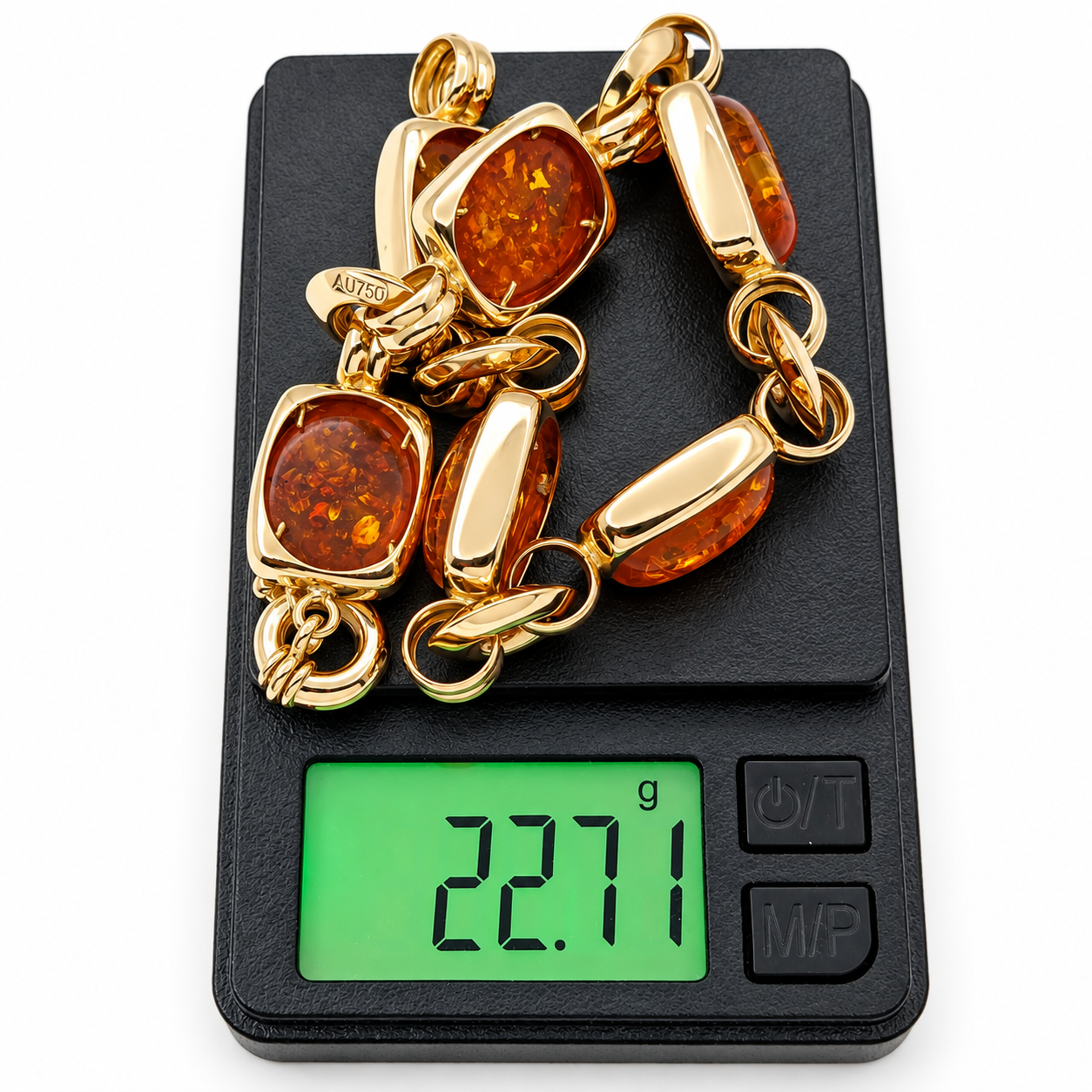 Bracciale - 18 carati Oro giallo - 30.00ct. tw. Ambra - Made in Italy - HandMade