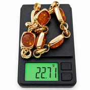 Bracciale - 18 carati Oro giallo - 30.00ct. tw. Ambra - Made in Italy - HandMade
